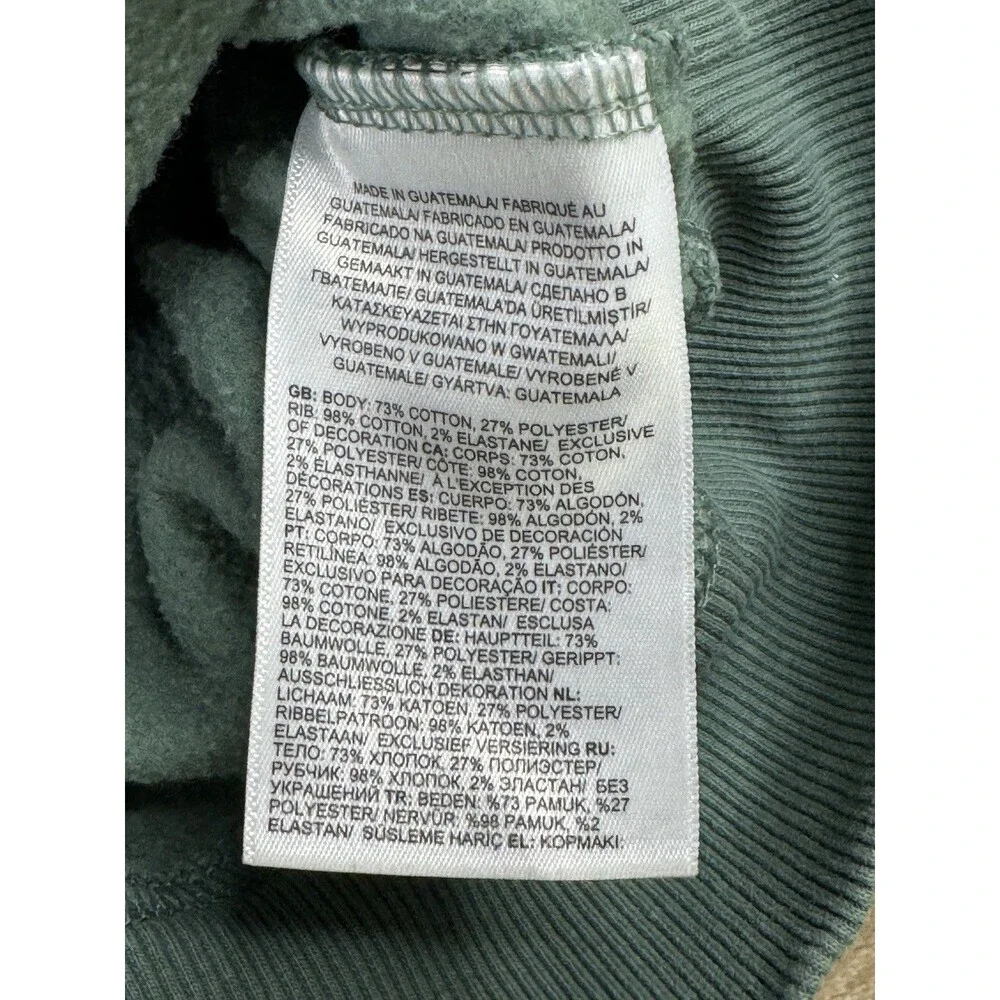 The North Face Green Men’s Hoodie Kangaroo Pocket White Logo Medium‎